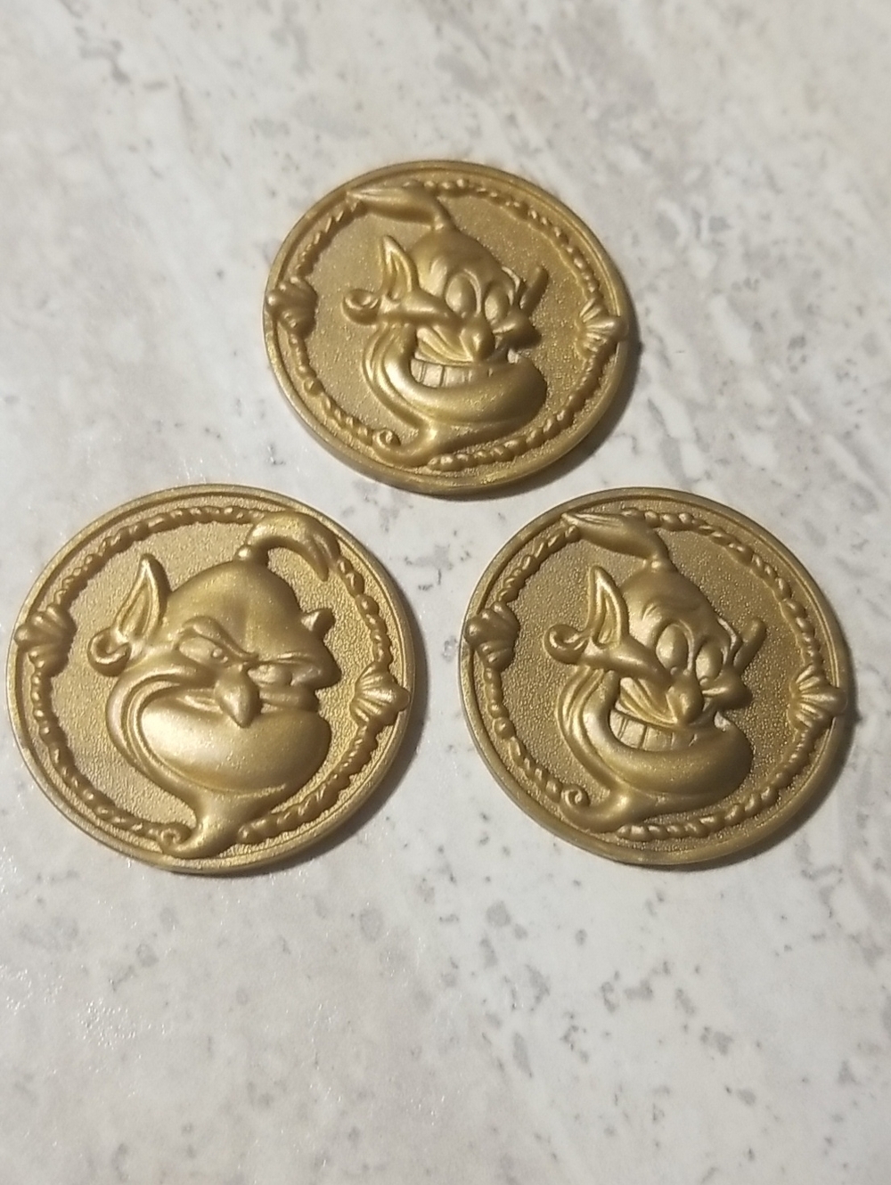 1992 Disney Aladdin Genie Plastic Gold Coins
